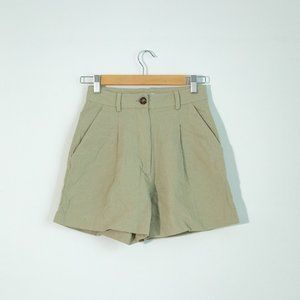 &OS High Waisted Linen-Blend Shorts